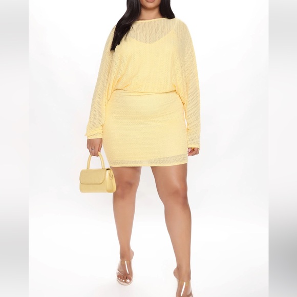 Long sleeves mini dress plus size 1X - Picture 3 of 6